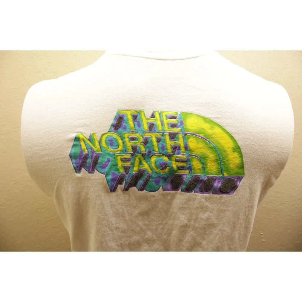 The North Face Mens Medium White Multicolor Long Sleeve Logo Graphic T Shirt
